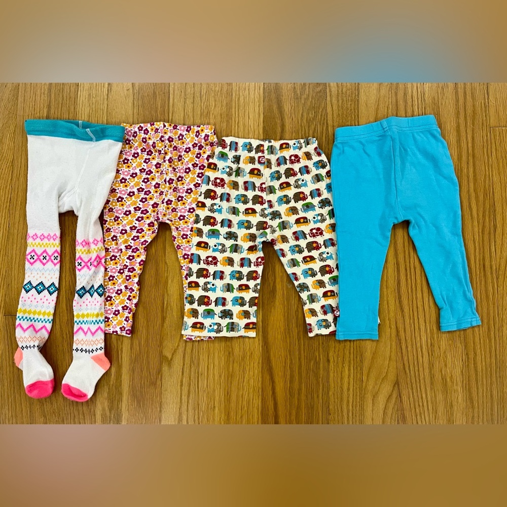Zutano Girls Pants Tights Bundle Size 12 Months